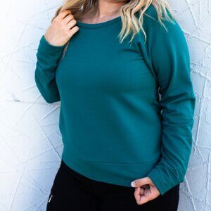 Peacock Teal Blue Pullover Bamboo Sweater Medium